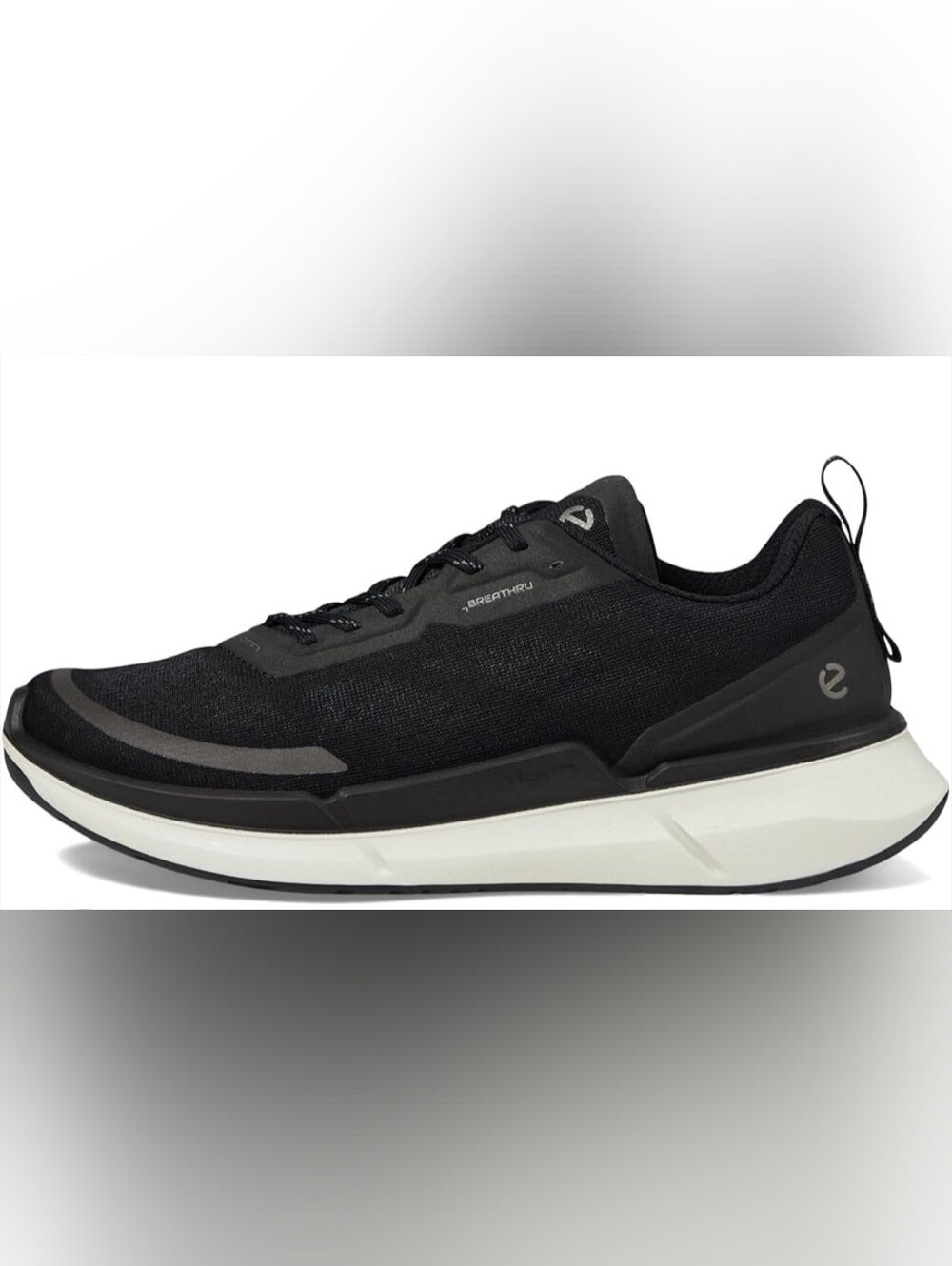 Ecco Black Slip-On Sneaker with White Insole Detail
